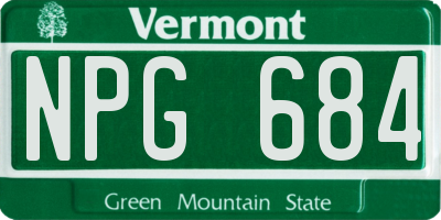 VT license plate NPG684