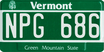 VT license plate NPG686