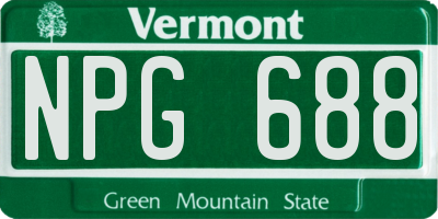 VT license plate NPG688