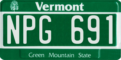 VT license plate NPG691