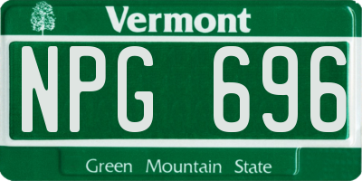 VT license plate NPG696