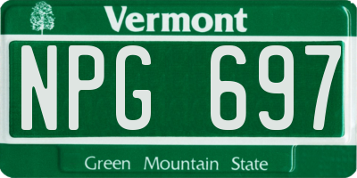 VT license plate NPG697