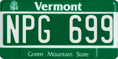 VT license plate NPG699