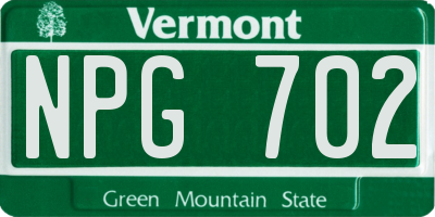 VT license plate NPG702