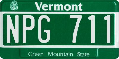 VT license plate NPG711