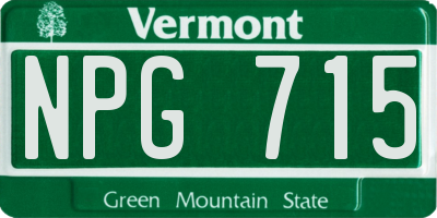 VT license plate NPG715