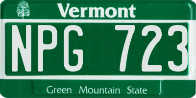 VT license plate NPG723