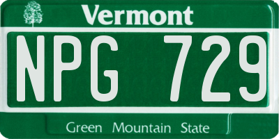 VT license plate NPG729