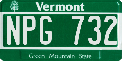 VT license plate NPG732