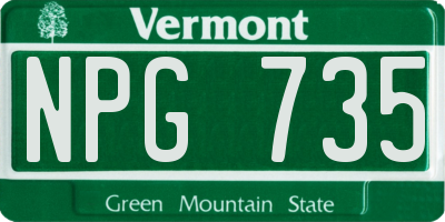VT license plate NPG735