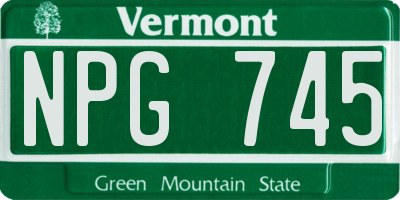 VT license plate NPG745
