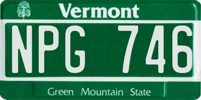 VT license plate NPG746
