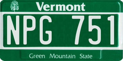 VT license plate NPG751