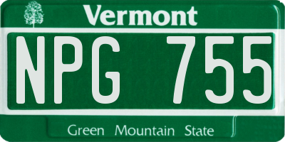 VT license plate NPG755