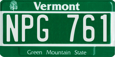 VT license plate NPG761