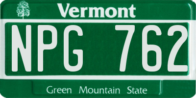 VT license plate NPG762