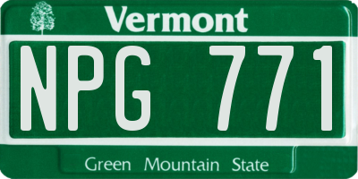 VT license plate NPG771