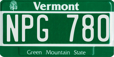 VT license plate NPG780