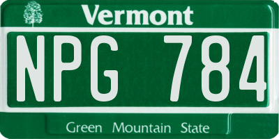 VT license plate NPG784
