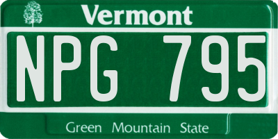 VT license plate NPG795