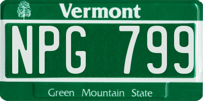 VT license plate NPG799