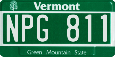 VT license plate NPG811
