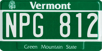 VT license plate NPG812