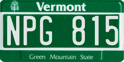 VT license plate NPG815