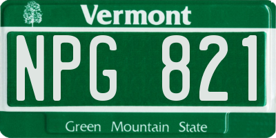 VT license plate NPG821
