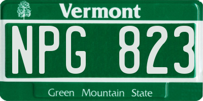 VT license plate NPG823