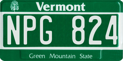 VT license plate NPG824