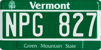 VT license plate NPG827