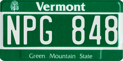 VT license plate NPG848