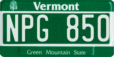 VT license plate NPG850