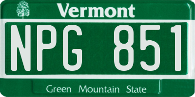 VT license plate NPG851