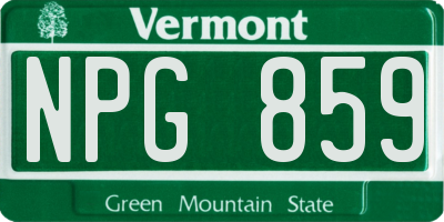 VT license plate NPG859
