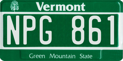 VT license plate NPG861