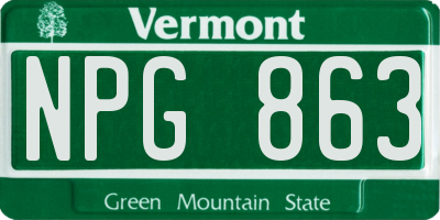 VT license plate NPG863