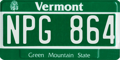 VT license plate NPG864