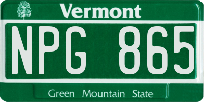 VT license plate NPG865