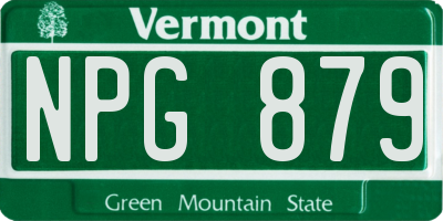 VT license plate NPG879