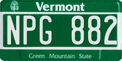 VT license plate NPG882