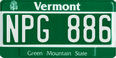 VT license plate NPG886