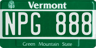 VT license plate NPG888