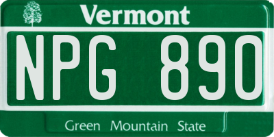 VT license plate NPG890