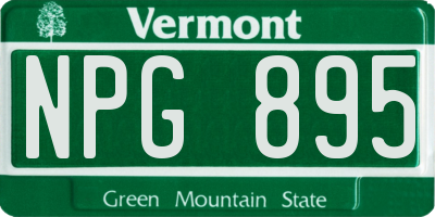 VT license plate NPG895