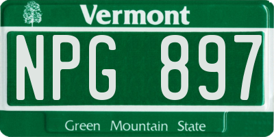 VT license plate NPG897