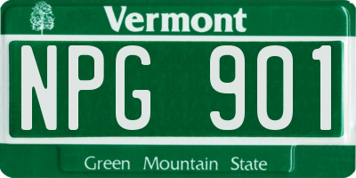 VT license plate NPG901