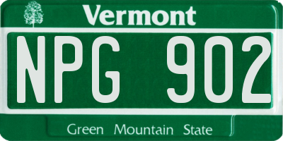 VT license plate NPG902