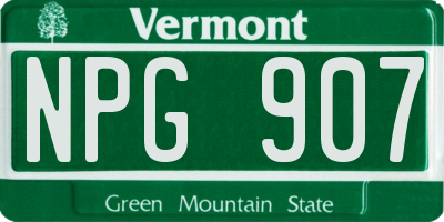 VT license plate NPG907